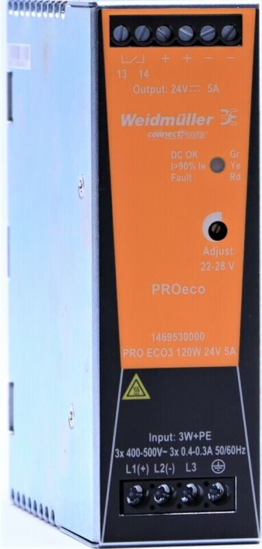 Weidmuller Pro Eco3 120w 24v 5a  Din Rail Power Supply
