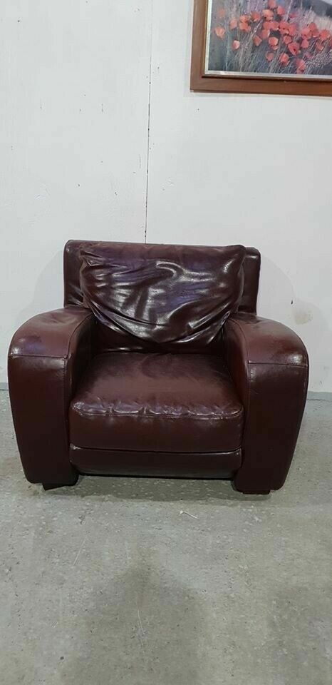 Brown Leather Armchair No021203 | in Glasgow | Gumtree