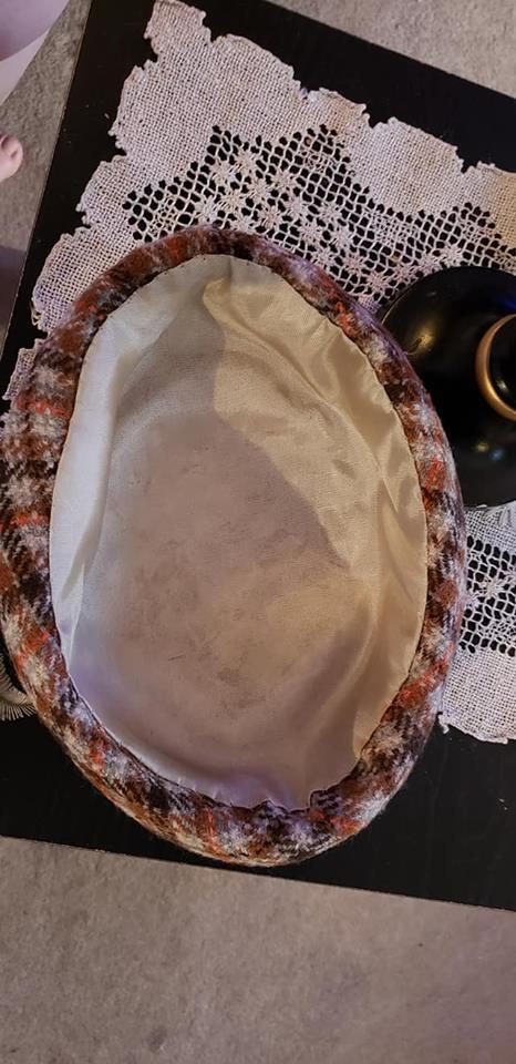 Adorable Plaid Vintage Hat with Feather