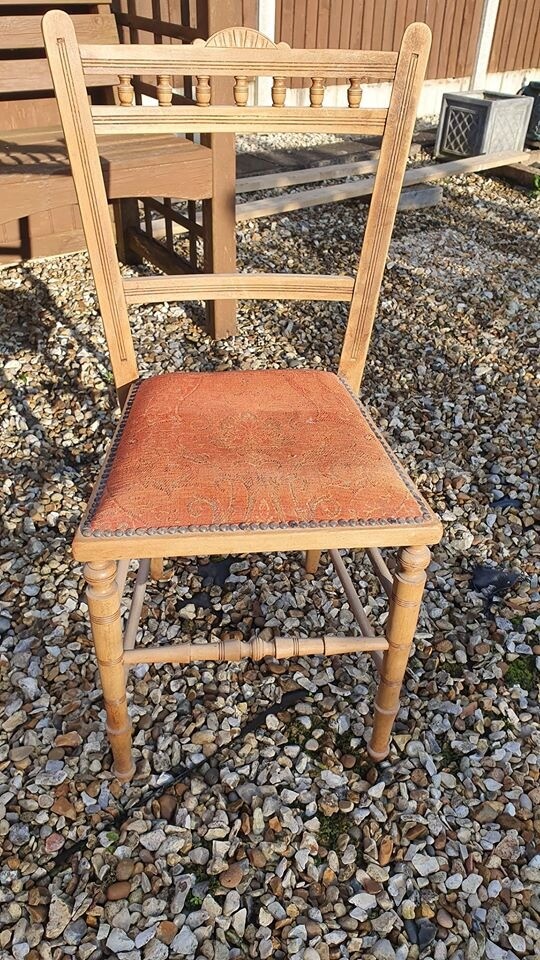 Wooden Dining Chair/Occasional Chair with Terracotta Padded Seat in