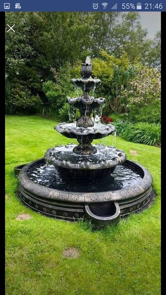 Concrete 4 tier water fountain/feature with 8ft surround pool in