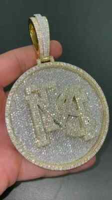 10Ct Round Lab Created Diamond Customize Pendant 14K Yellow Gold Plated