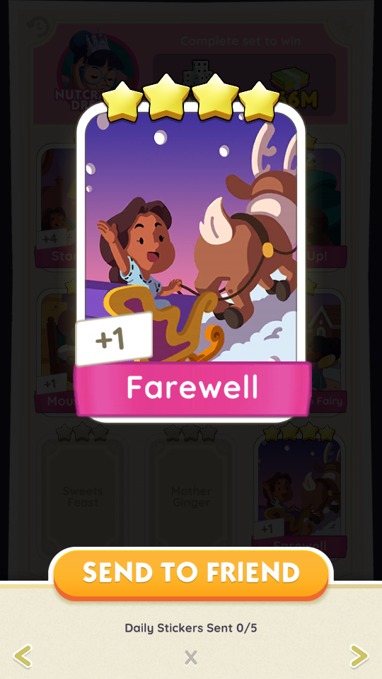 Monopoly go 4 Star sticker ⭐️⭐️⭐️⭐️card-Fare
