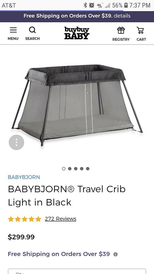 Baby Bjorn Travel Crib Light 2 Black. Opened but never used.