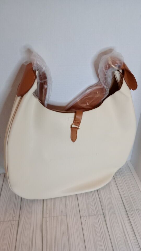 New LouLu Bag in Cream Color with Brown Strap 23 inches long