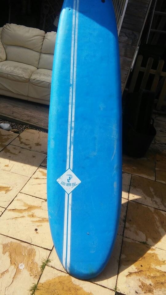 Surfboard 8ft foam training surfboard two bare feet. in Scarborough