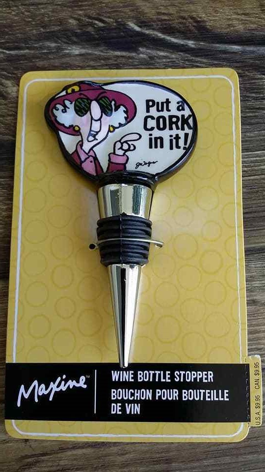 Wine Bottle Stopper Maxine Hallmark Put a Cork In It 4.25in New