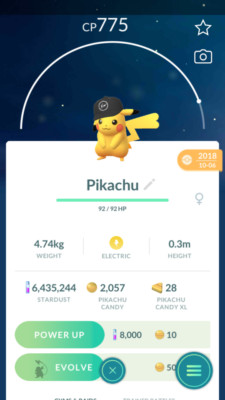 Pokemon Trade GO -  Pikachu Fragment Black Hat 2018 for Lucky Trade  (Not Shiny)