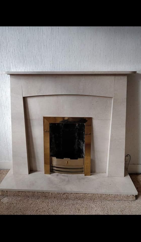 Marble Fire Surround Cream With Fire Infill Provided Gas Fire In