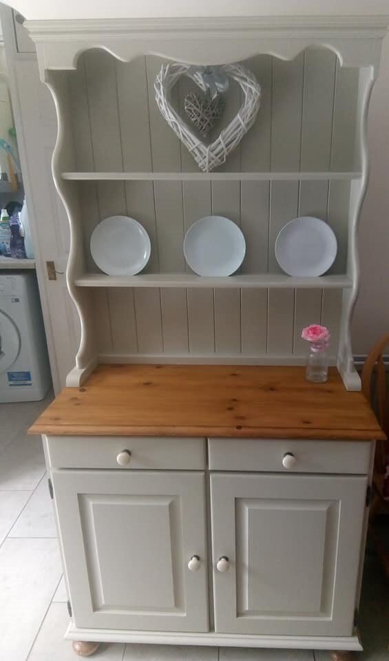 Solid Welsh Dresser Upcycled With Farrow Ball Old White In