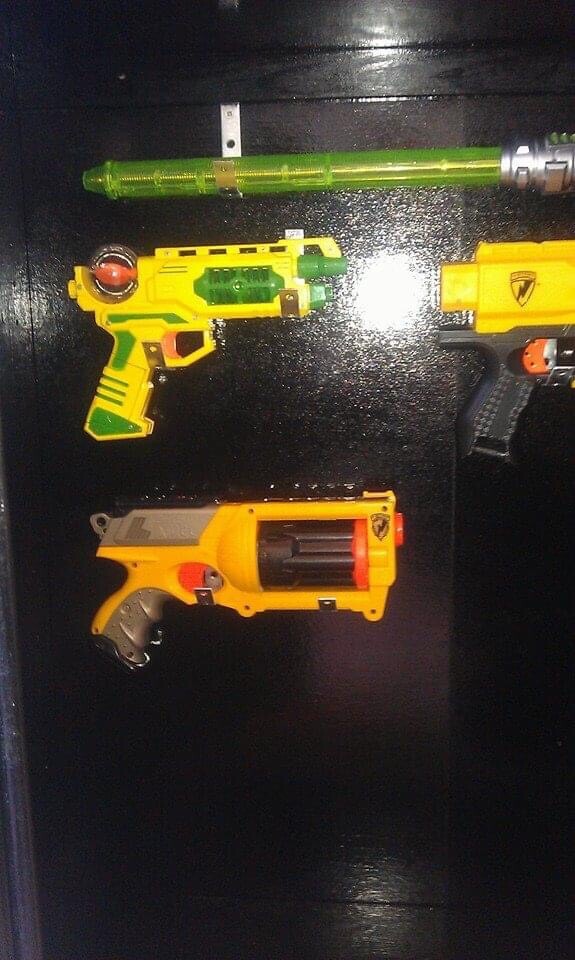 Ikea nerf gun cupboard (guns not included) in Trinity, Edinburgh