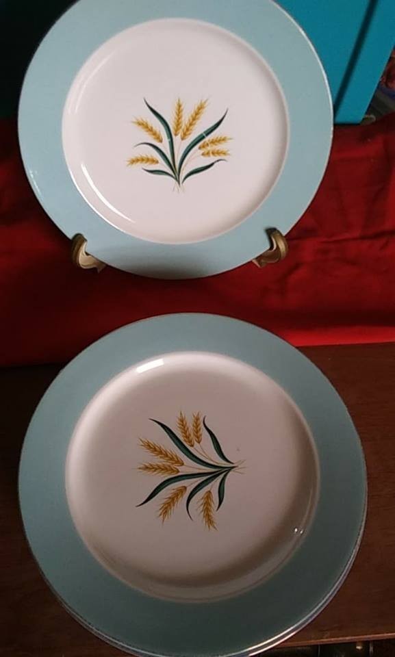 Vintage, International D.S. CO. Alliance Ohio,Viking Aqua Wheat Six Dinner Plate