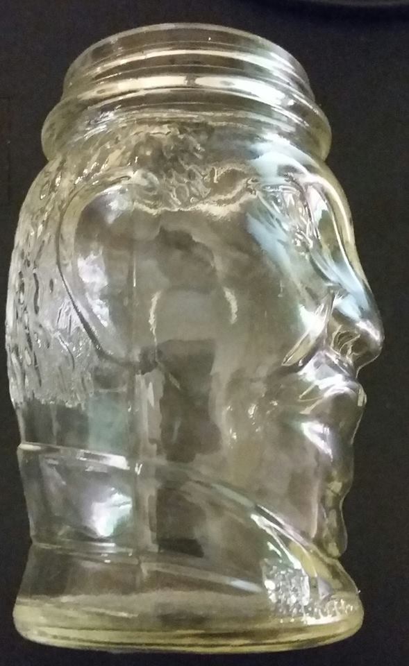 CLOWN FACE GLASS JAR - Collectable Jar