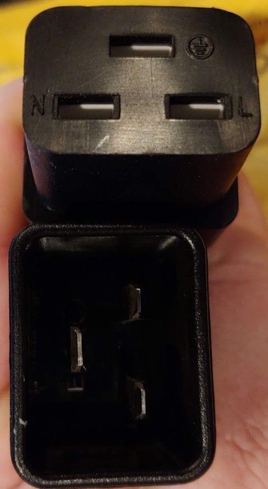 PowerFig PFC2012E60 AC Power Cord IEC 60320 C20 Plug to C19 Connector 5 Feet 20a
