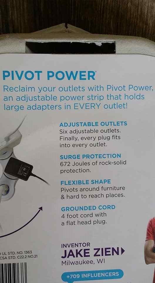 Quirky Pivot Power White Blue  Power Cord Flexible Surge Protector IN PACKAGE