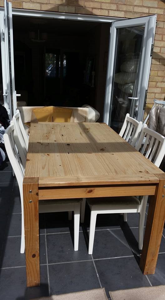 Large mexican pine dining table & 4 chairs | in Hinckley ...