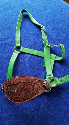 Royal Blue Bronc Nose Nylon Halter with Foil//Crystal Overlay NWT