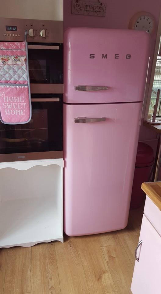PINK SMEG FRIDGE FREEZER GOOD USED CONDITION in Wadebridge, Cornwall