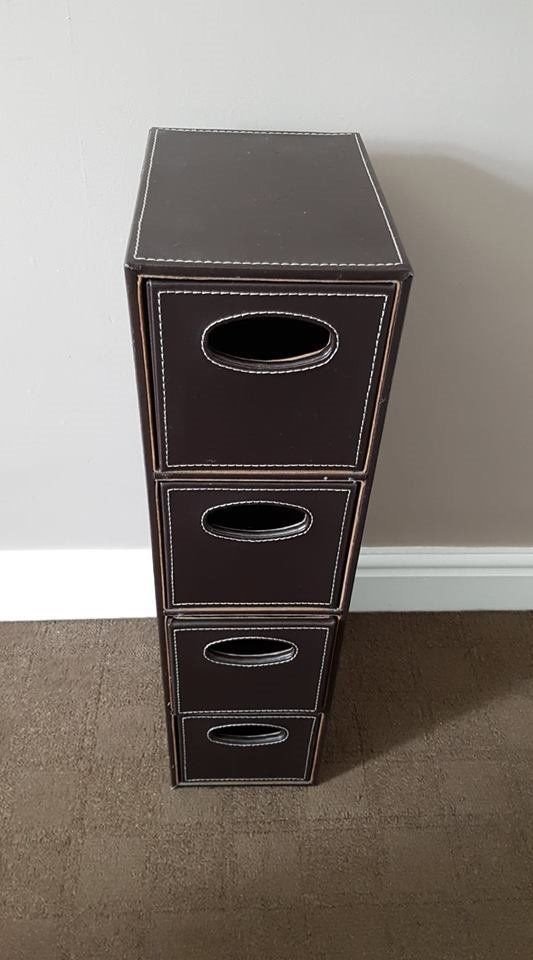 4 Drawer Faux Leather Storage Tower in Spondon, Derbyshire Gumtree