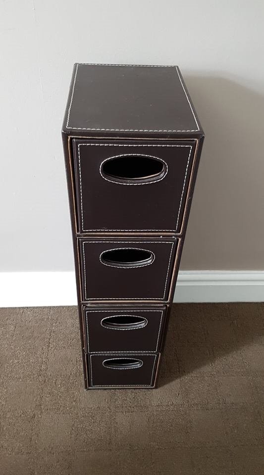 4 Drawer Faux Leather Storage Tower In Spondon Derbyshire