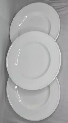 Art De Cuisine 3 White Dinner Plates Professional Bone China Three
