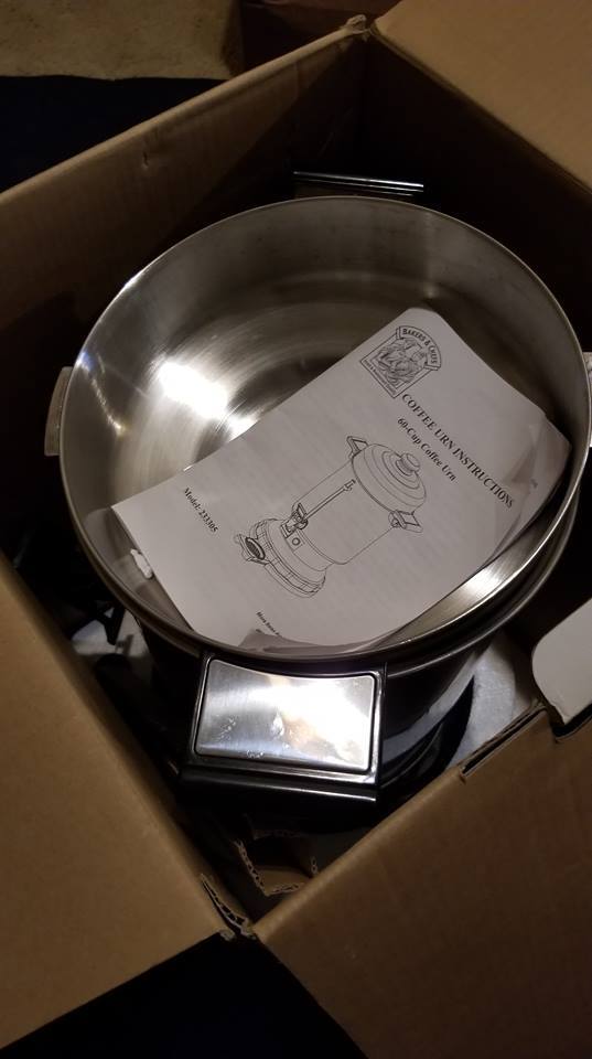 BAKERS & CHEFS ~ 60 Cup COFFEE URN Stainless Used Once ??SUPER Nice w/ Box??