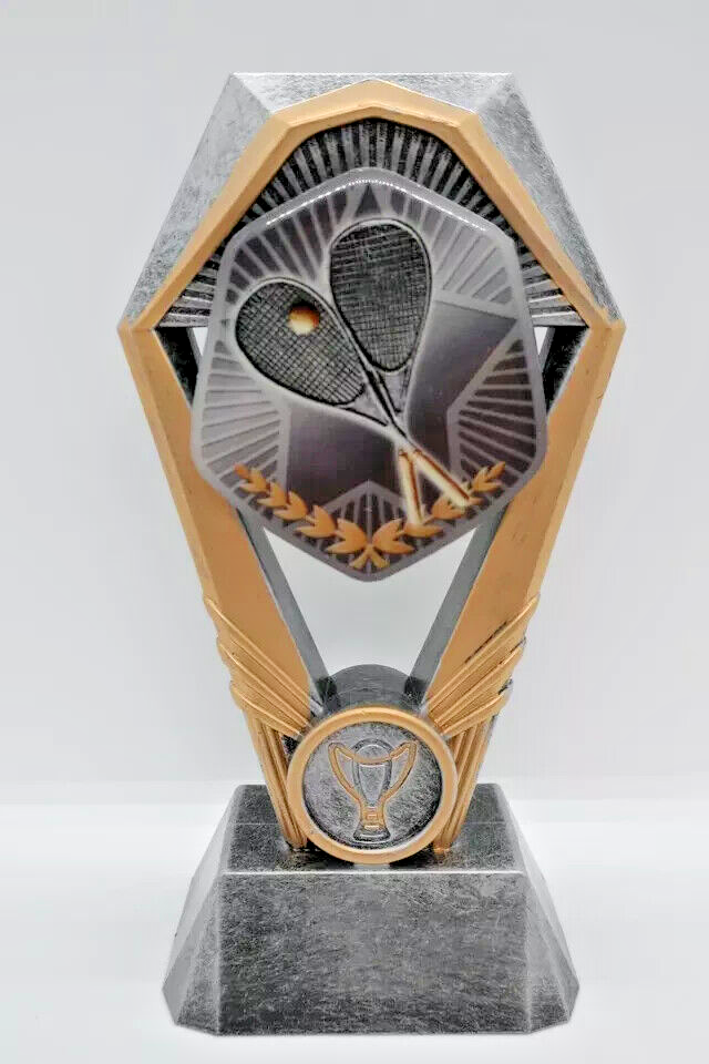 Squash Hex Tower Trophy Award (3 Sizes) Engraved FREE