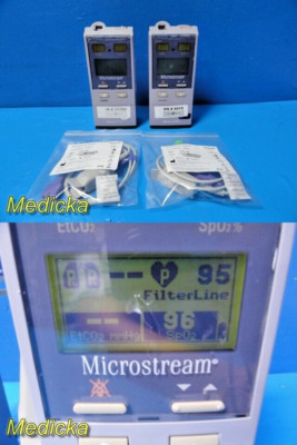 2X Nellcor Puritan N-85 Capnograph / Pulse Oximeters W/ New SpO2 Sensors ~ 31780
