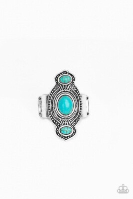 paparazzi  Dune Drifter - Blue Turquoise Stone - Ring 