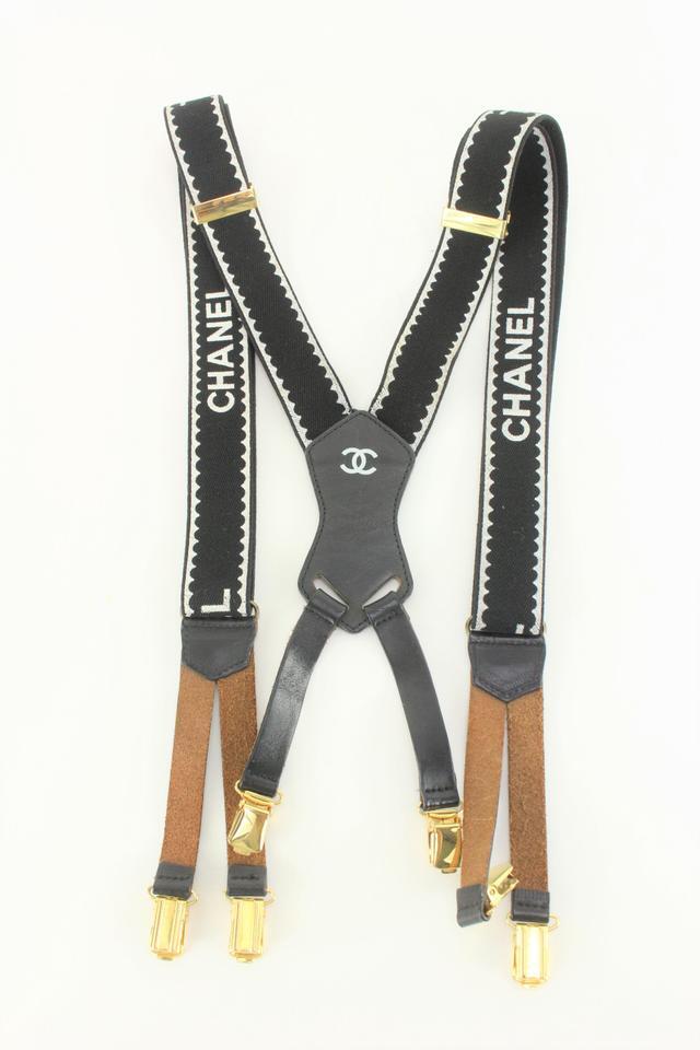 CHANEL ロゴ入りナイロンストラップ Chanel Limited Runway Black CC Logo Suspenders 37cc811s | eBay