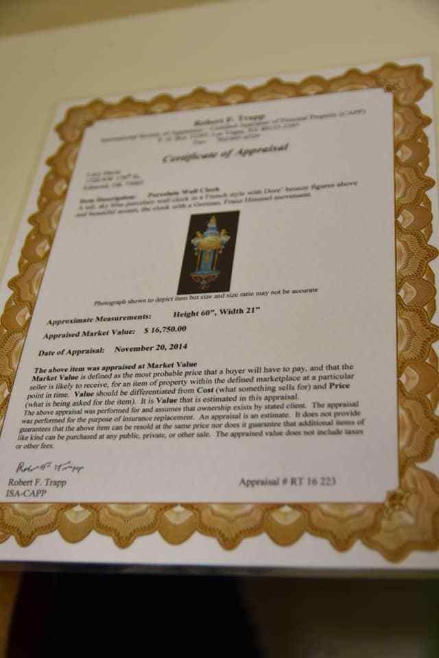 Large Franz Hermle  German porcelain wall clock