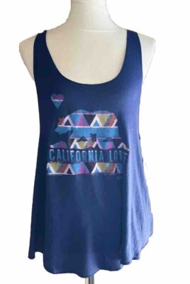 Billabong Just Like us Scoop Neck Tank Top Midnight Activewear Size M L 
