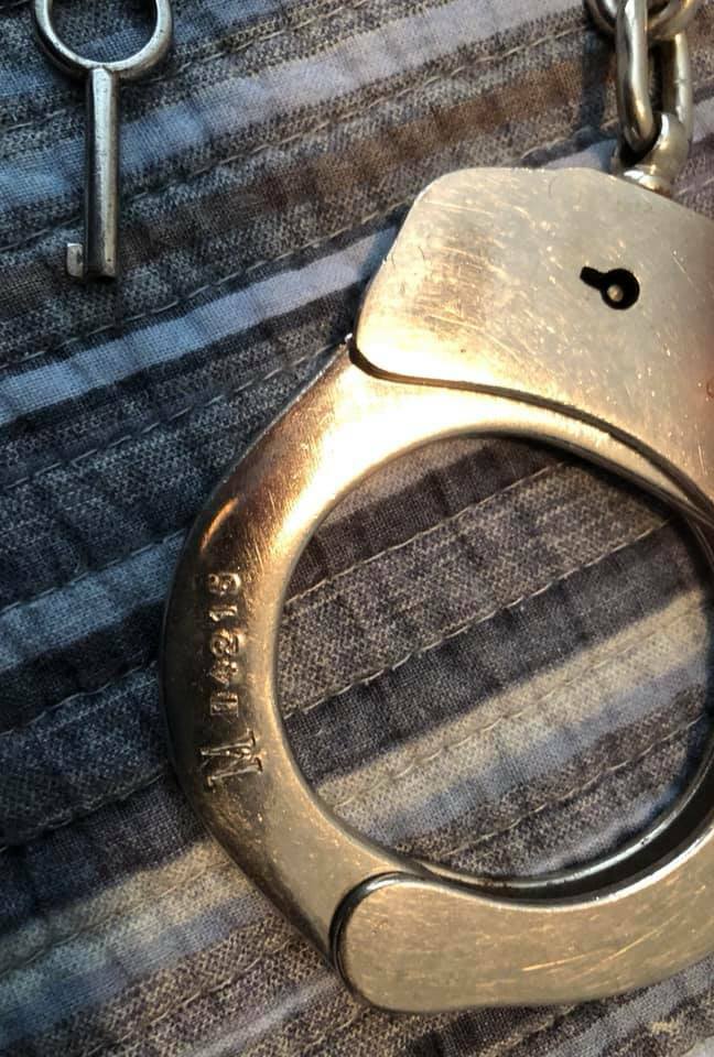 Vintage DETECTIVE ROMO Hand Cuffs with key