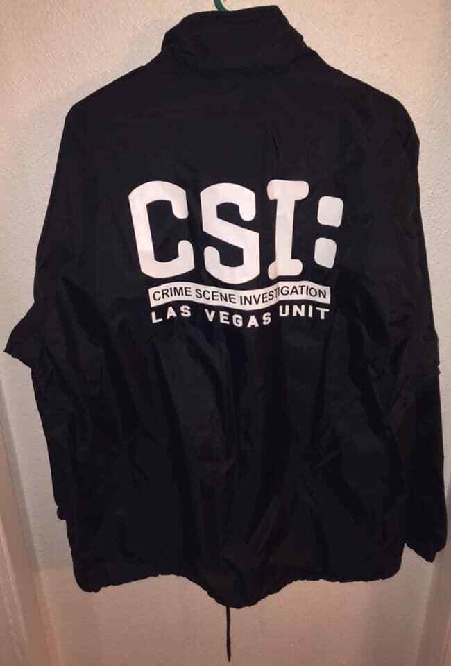 CSI Crime Scene Investigation Las Vegas Unit Jacket w/ Hideaway Hood size Large