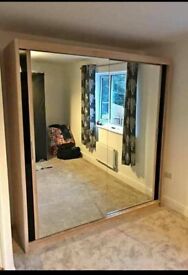image for 🌟 Beautiful Amazing Chicago sliding door mirrored wardrobe in many options with Express Delivery 🚚
