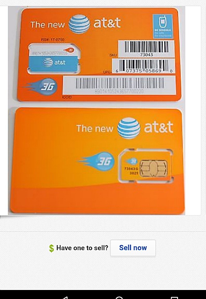 NEW AT&T PREPAID/POSTPAID 3G SIM CARD. SKU 73043/71247. Unactivated