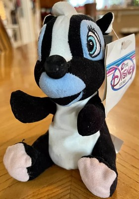Disney Store Exclusive Mini Bean Bag Bambi Plush Flower Skunk Stuffed Animal N6