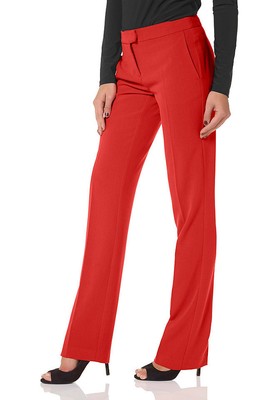 Damen Bügelfaltenhose Hose Falten Chino Stretch rot 569443