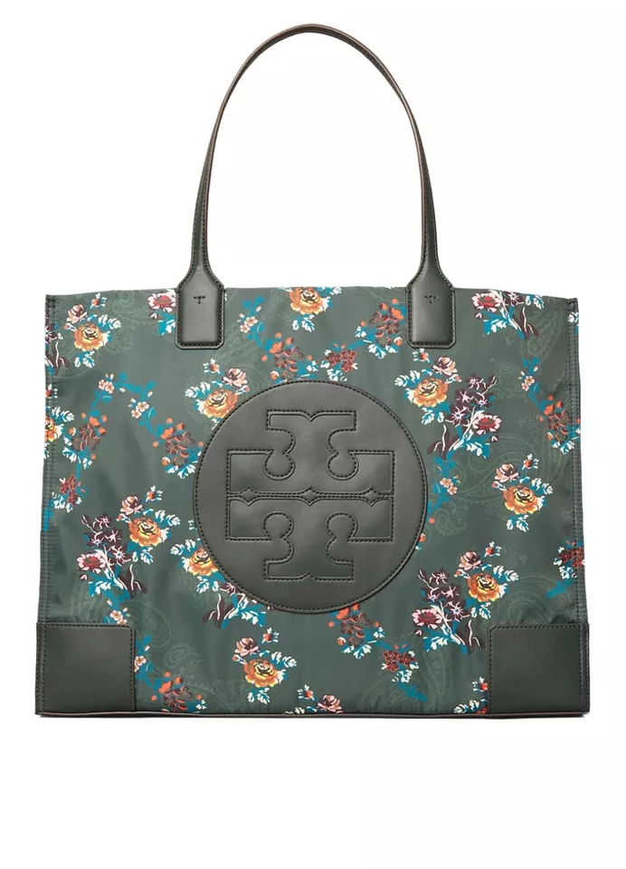 即発★TORY BURCH★ELLA PRINTED TOTE 145610_401 Navy Gingham Amazon.com: Tory Burch Ella Printed Tote Bag Handbag Navy
