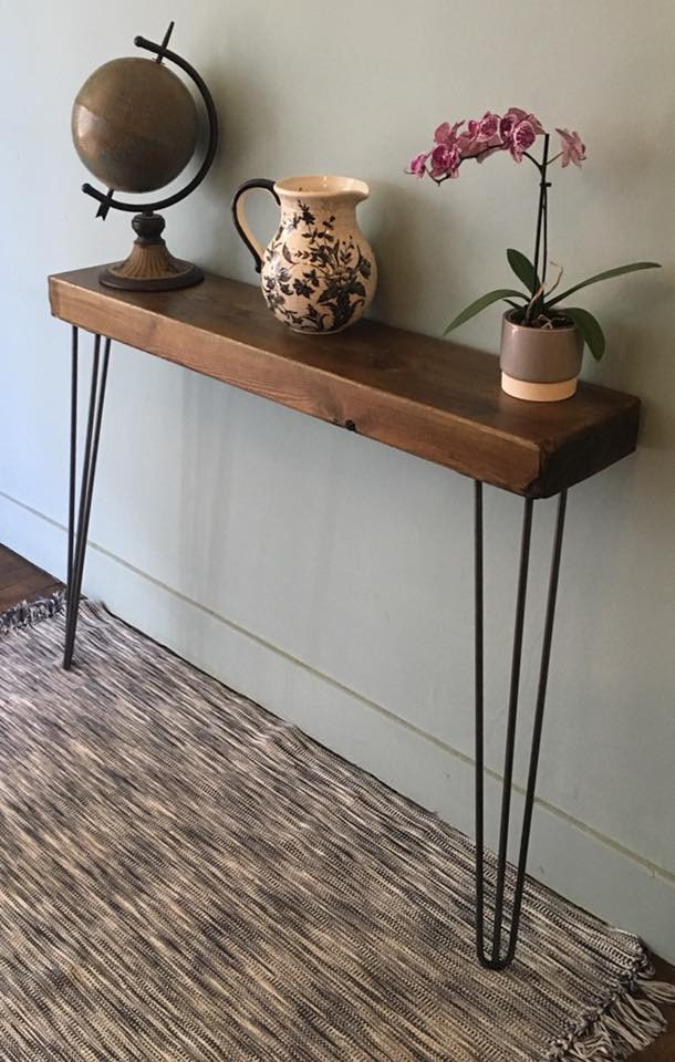 Industrial Chunky Hairpin Leg Console Table 2 Leg In Ealing