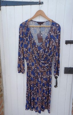 GREAT PLAINS LONDON LADIES DRAPING DRESS - POM POM FLOWER - UK M-L - RRP: £55!