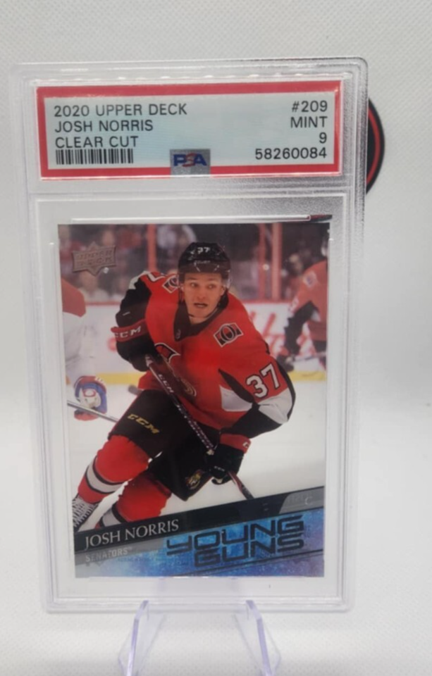 Josh Norris Young Guns Clear Cut PSA 9 2020-21 Deck Senators