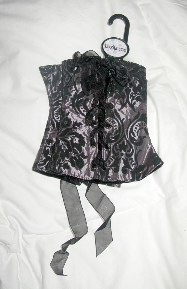 NEW Lace-up Lavender Satin & Black Velvet Victorian Spats by Lux Legs M-L