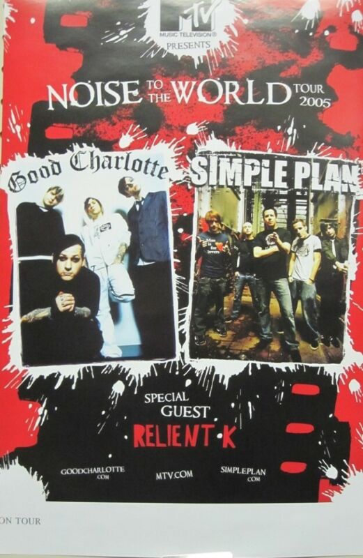 GOOD CHARLOTTE Simple Plan 2005 MTV Tour promo poster Flawless New old stock