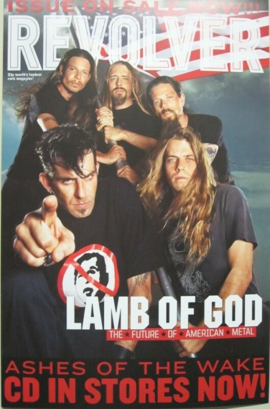 Lamb Of God 2004 Ashes Revolver Mag promotional poster Flawless New Old Stock