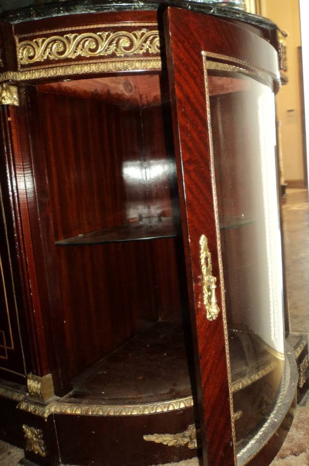 Antique 1930's Dove Tail Solid Marble Top Buffet/Sideboard/Bar