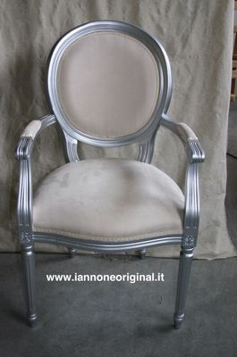 POLTRONA SEDIA CAPOTAVOLA SPRUZZATO ARGENTO/ORO