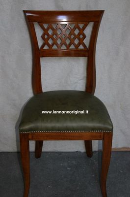 SEDIA IMBOTTITA  IN PELLE CLASSICA PER SOGGIORNO VARI COLORI