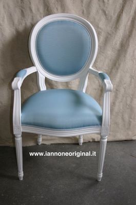 POLTRONA SEDIA CAPOTAVOLA LACCATA BIANCO/BIANCA