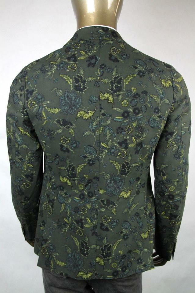 Pre-owned Gucci $2690  Mens Two Button Floral Blazer Jacket Green 342320 3661